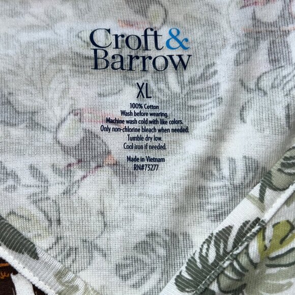 Croft & Barrow Button Front Top Women’s Size XL Toucan Print White Cotton V-Neck - Picture 4 of 4
